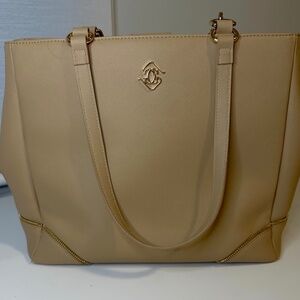 [Discontinued] Glass Ladder Michelle Tote Bag, Color Oat, Gold Hardware, Medium